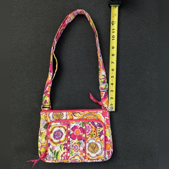 Vera Bradley Pink Floral Print Crossbody Purse - Picture 6 of 7